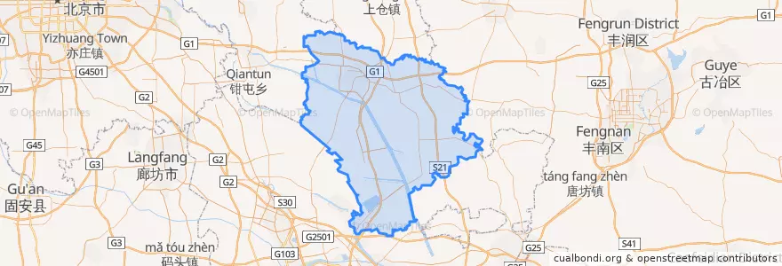 Mapa de ubicacion de Baodi District.