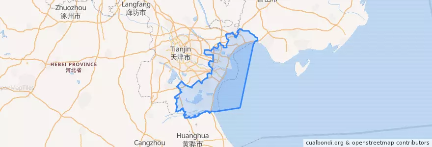 Mapa de ubicacion de Binhai New Area.