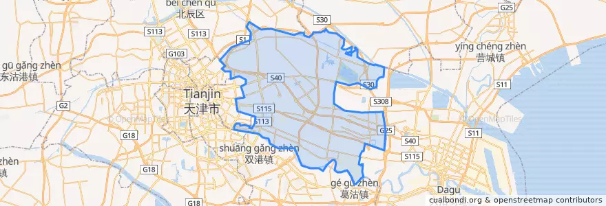 Mapa de ubicacion de Dongli District.