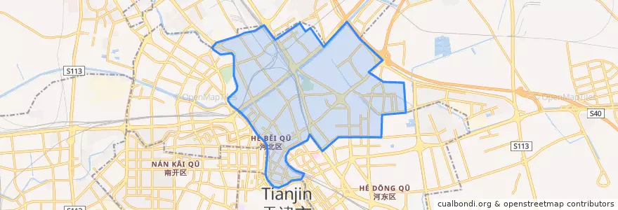 Mapa de ubicacion de 河北区.