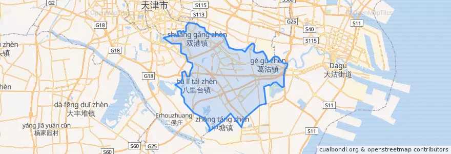 Mapa de ubicacion de 津南区 (Jinnan).