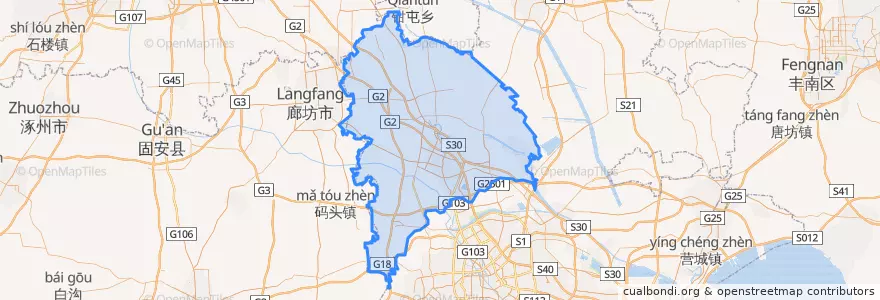Mapa de ubicacion de 武清区.