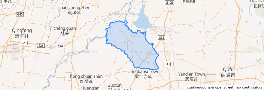 Mapa de ubicacion de 梁山县.