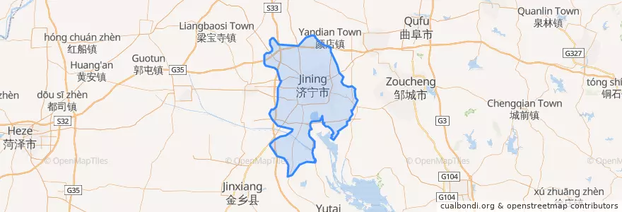 Mapa de ubicacion de 任城区 (Rencheng).
