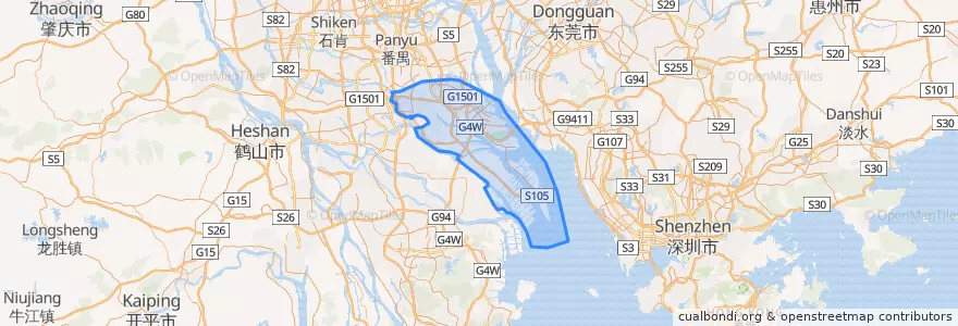 Mapa de ubicacion de Nansha District.