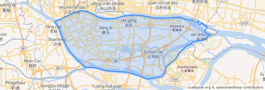 Mapa de ubicacion de Haizhu District.