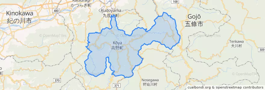 Mapa de ubicacion de 高野町.
