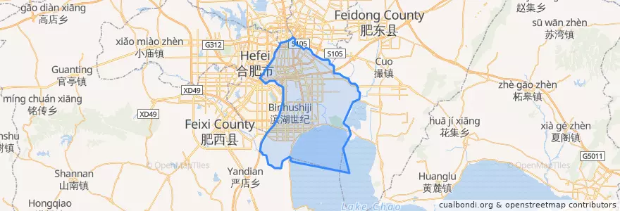 Mapa de ubicacion de 包河区 (Baohe).