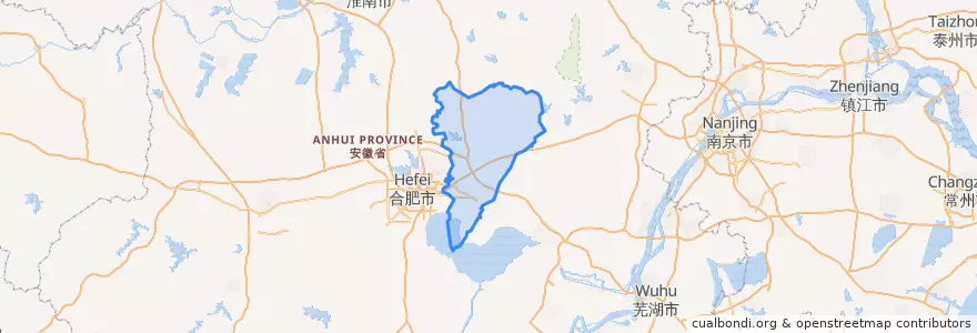 Mapa de ubicacion de 肥东县 (Feidong).