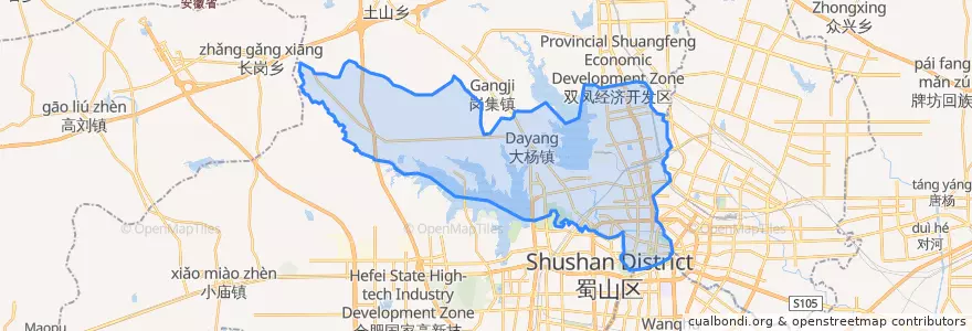 Mapa de ubicacion de 庐阳区 (Luyang).