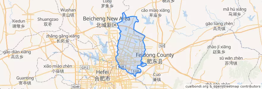 Mapa de ubicacion de 瑶海区 (Yaohai).