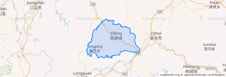 Mapa de ubicacion de 松阳县 (Songyang).