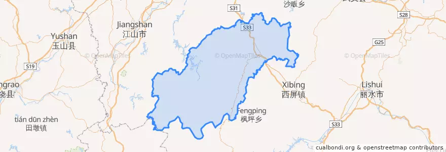 Mapa de ubicacion de 遂昌县 (Suichang).