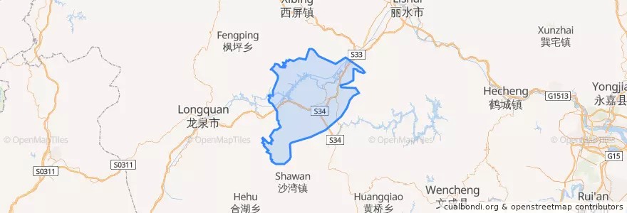 Mapa de ubicacion de 云和县.