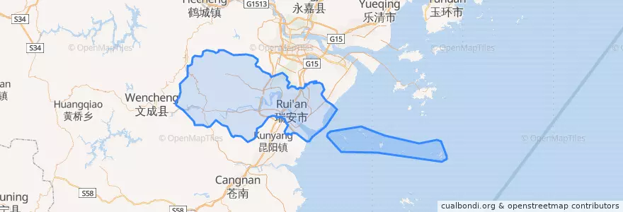 Mapa de ubicacion de Rui'an.