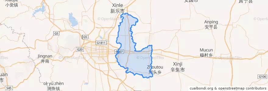 Mapa de ubicacion de 藁城区.
