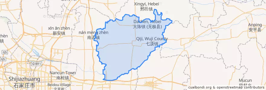 Mapa de ubicacion de 无极县.