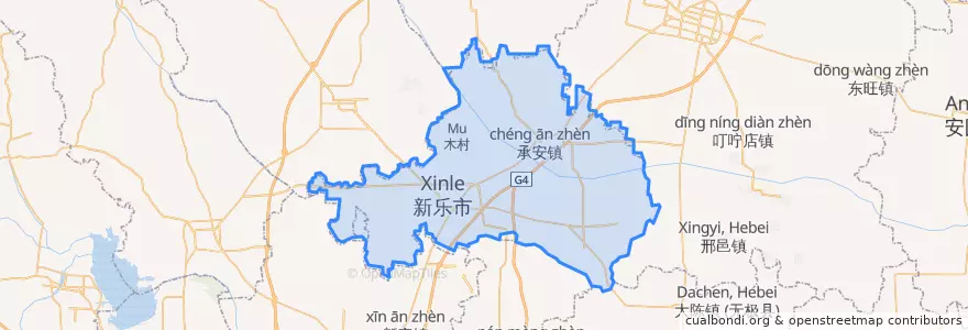 Mapa de ubicacion de Xinle City.