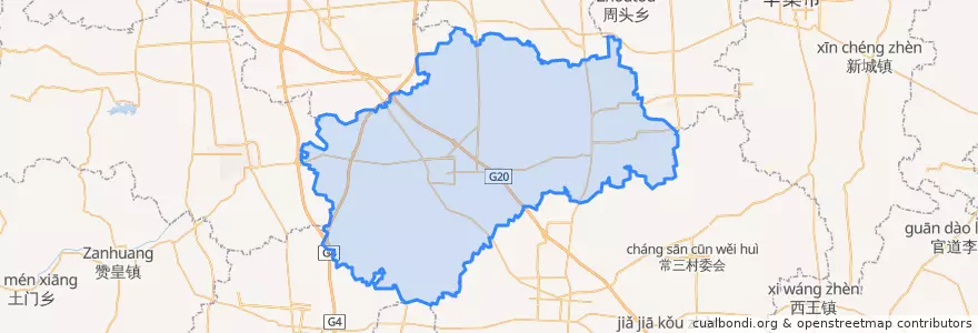 Mapa de ubicacion de Zhao County.