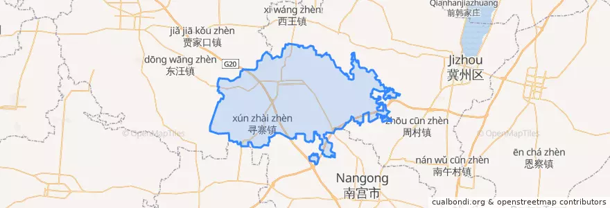 Mapa de ubicacion de Xinhe County.