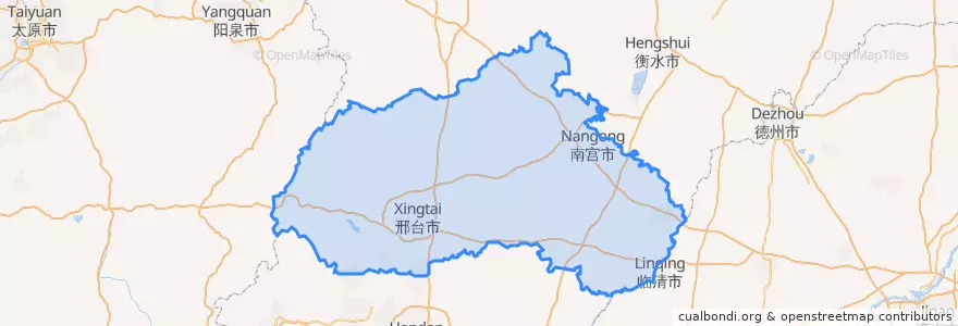 Mapa de ubicacion de Xingtai City.