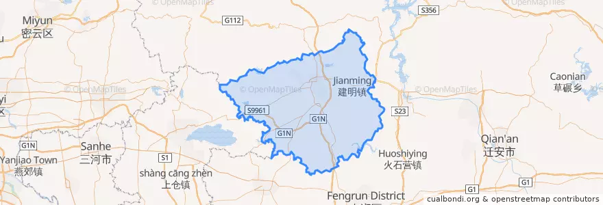 Mapa de ubicacion de 遵化市.