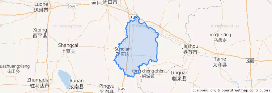 Mapa de ubicacion de 项城市.