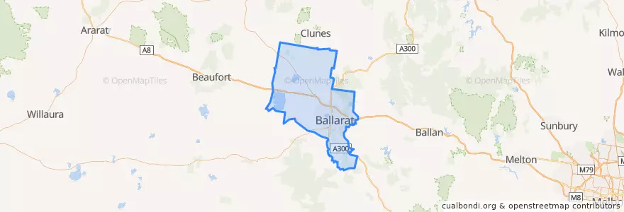 Mapa de ubicacion de City of Ballarat.