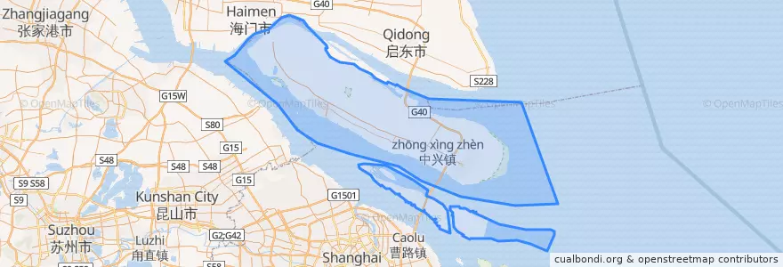 Mapa de ubicacion de Contea di Chongming.