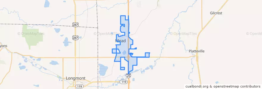 Mapa de ubicacion de Mead.