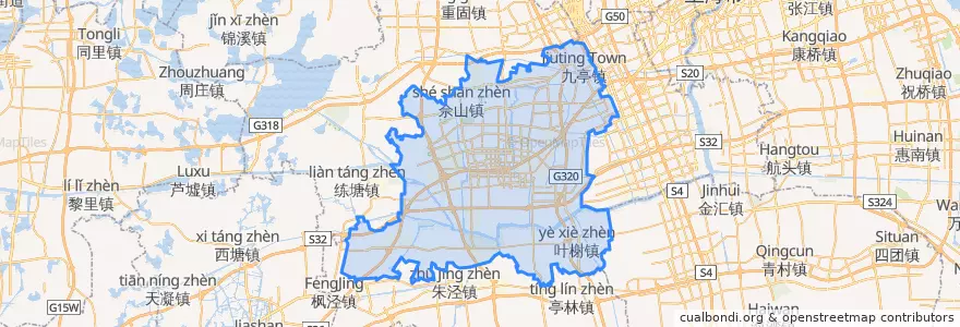 Mapa de ubicacion de Songjiang District.