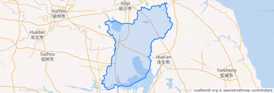 Mapa de ubicacion de 宿迁市 / Suqian.