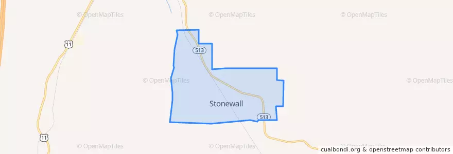 Mapa de ubicacion de Stonewall.
