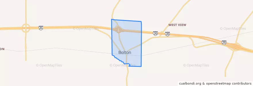 Mapa de ubicacion de Bolton.
