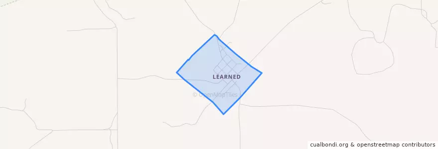 Mapa de ubicacion de Learned.