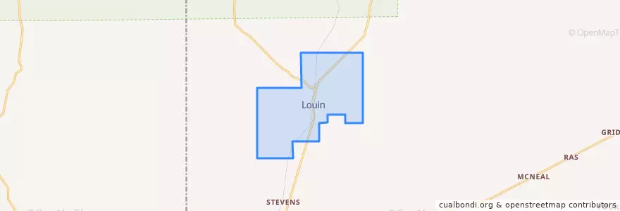Mapa de ubicacion de Louin.