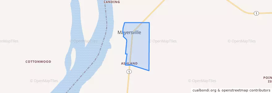 Mapa de ubicacion de Mayersville.