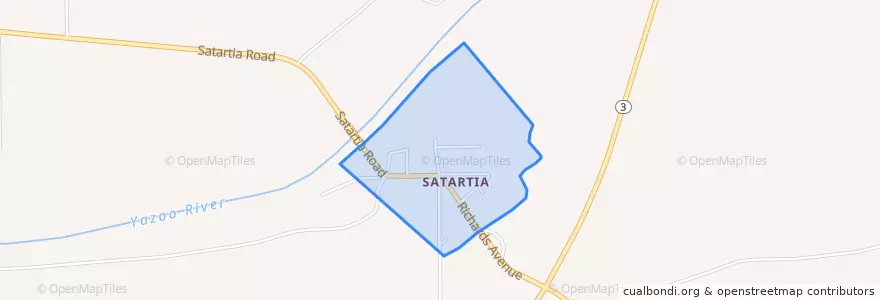 Mapa de ubicacion de Satartia.