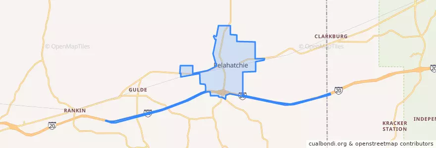 Mapa de ubicacion de Pelahatchie.
