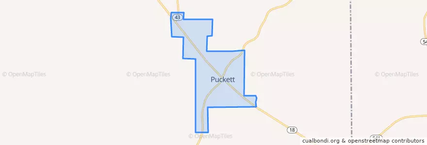 Mapa de ubicacion de Puckett.