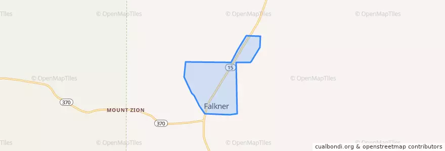 Mapa de ubicacion de Falkner.