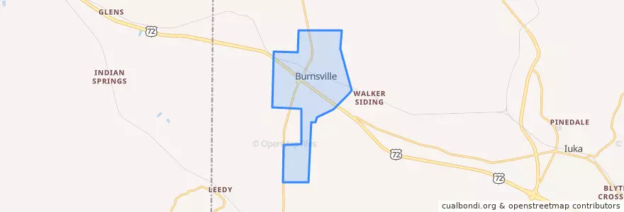 Mapa de ubicacion de Burnsville.