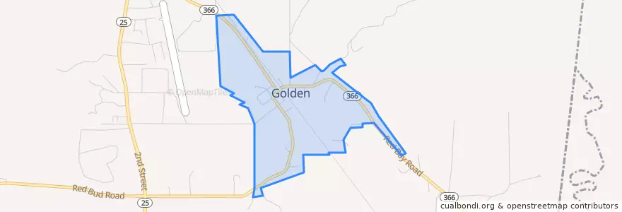 Mapa de ubicacion de Golden.