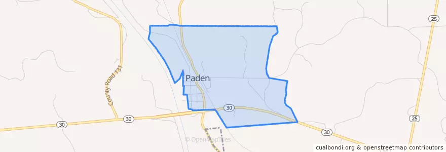 Mapa de ubicacion de Paden.