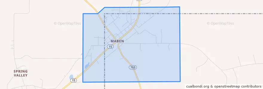 Mapa de ubicacion de Maben.