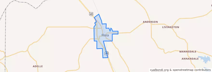 Mapa de ubicacion de Flora.