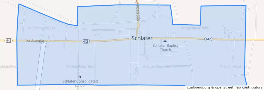 Mapa de ubicacion de Schlater.