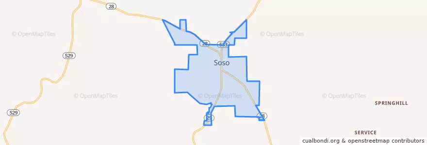 Mapa de ubicacion de Soso.