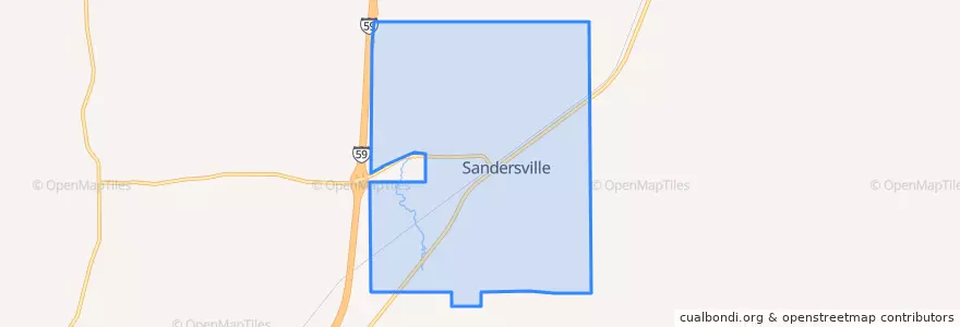 Mapa de ubicacion de Sandersville.