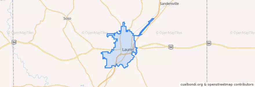 Mapa de ubicacion de Laurel.
